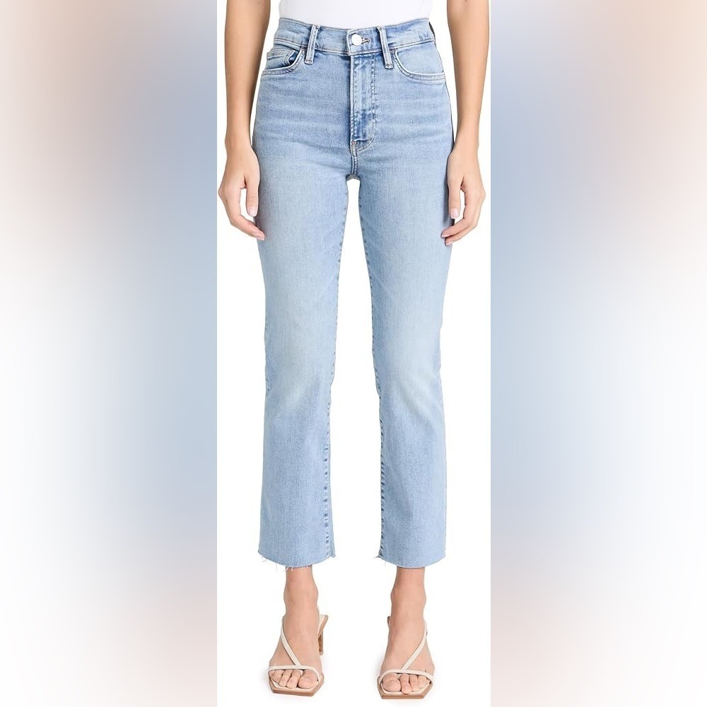FRAME Le High Straight Jeans | Colorado Light Wash | Size 26 | Raw Hem - Picture 3 of 13